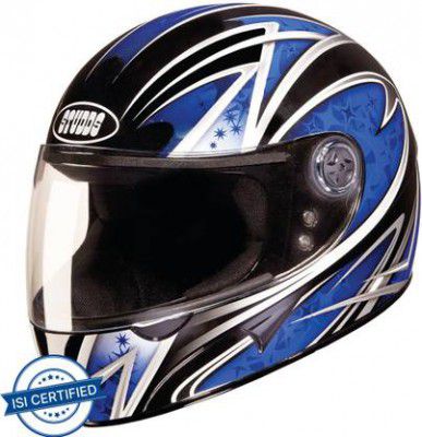 STUDDS Chrome D2 Motorbike Helmet  (Black)