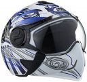 Studds DOWNTOWN D1 Flip Off Full Face Helmet (White and Blue, XL)...