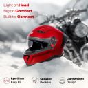 STUDDS Helios ISI and DOT Certified Full Face Helmet with Antifog 100 Lens, Sporty Spoiler (Cherry RED - L)...