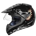 Studds Motocross D4 Off Road Full Face Helmet With Visor (Black and Golden, XL)...