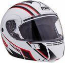 Studds Ninja 3G D4 Flip Up Full Face Helmet (White and Red, L)...