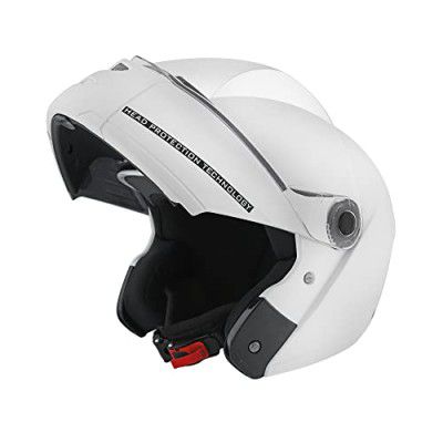 Studds Ninja Elite Super Flip Up Full Face Helmet (White, XL)