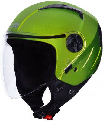 STUDDS Open Face Helmet Vogue Motorbike Helmet (Parrot Green)