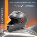 STUDDS Raider Street ISI Certified Full Face Helmet for Men and Women with Clear Visor (Grey - L)...