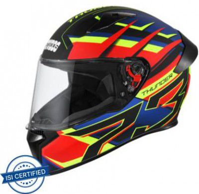 STUDDS THUNDER D6 Motorbike Helmet  (Matt Black Red N1)