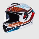 STUDDS Trooper DV D1 ISI and DOT Certified Matt Finish Flip-up Full Face Helmet for Men and Women with Inner Sun Visor (Matt White N2 M)...