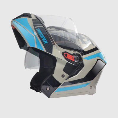 Studds Trooper Dv D1 Isi and Dot Certified Matt Finish Flip-Up Full Face Motorcycling Helmet