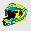 STUDDS Trooper DV D1 ISI and DOT Certified Gloss Finish Flip-up Full Face Helmet for Men and Women with Inner Sun Visor (Yellow N3 XL)...