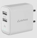 Stuffcool Flow 12W Type A 2-Port Charger (Adapter Only, Over Temperature Protection, White)...
