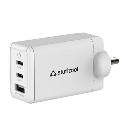 Stuffcool Nova 65W GaN Charger Made in India 3 Ports Supports Samsung PPS Super Fast Charging 2.0, Compatible