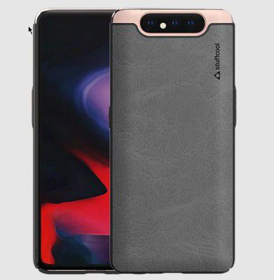 stuffcool Rego PU Leather Back Cover for SAMSUNG Galaxy A80 (Wireless Charging Compatible, Black)