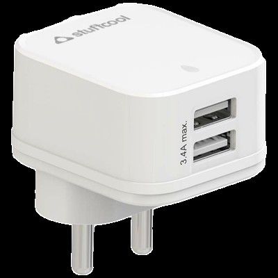 Stuffcool Venus 0.45 Amp Dual USB Wall Charging Adapter (WCVENUS-WHT, White)