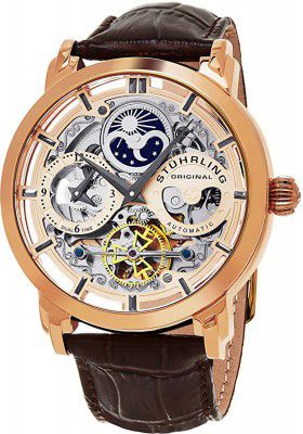 Stuhrling Original Mens Anatol Automatic Skeleton Leather