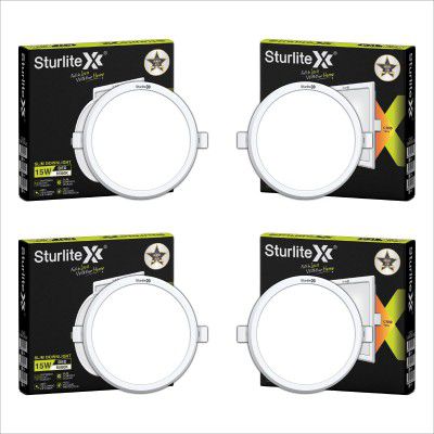 Sturlite 15W Dex Round LED Downlight| Cool White Color Temperature (Pack of 4)