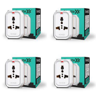 Sturlite Alyx 3 Pin Plug| Universal AC Travel Adapter| ABS Strong Body Socket (Pack of 4)