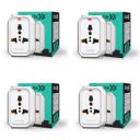 Sturlite Alyx 3 Pin Plug| Universal AC Travel Adapter| ABS Strong Body Socket (Pack of 4)...