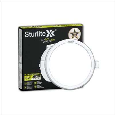 Sturlite Dex 8W Round LED Downlight| Cool White Color Temperature| 800 Lumens with CRI Tech for Various Ceiling Types and Rooms - (Pack of 1)