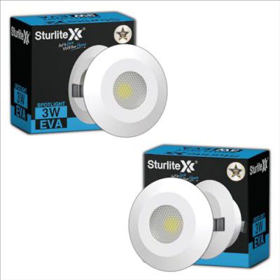 Sturlite Eva 3W LED Spotlight| Blue Light Color| 36mm-Cutout & Compact Design Ceiling Ligh| CRI Tech - Pack of 2