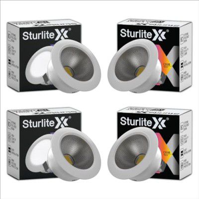 Sturlite Jasper 1 W LED Spotlight| 6500K Cool White Color Temperature| 36mm-Cutout & Compact Design Ceiling Ligh| CRI Tech With High Voltage Protection Downlight - Pack of 4