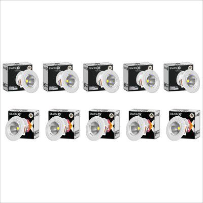 Sturlite Radeon 3W LED Spotlight| 3000K Warm White Color Temperature| 36mm-Cutout & Compact Design Ceiling Ligh| CRI Tech With High Voltage Protection Downlight - Pack of 10