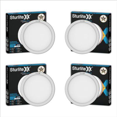 Sturlite S-FIT 15W Round LED Surface Light| 6500k Cool White Color Temperature - (Pack of 4)