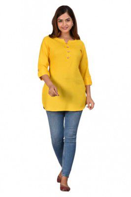 STYLE GANGA Women's Rayon Straight Solid Casual Top/Kurta