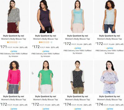 Style Quotient by noi Women's Body Blouse Top Start ₹171 | Upto 90% Off