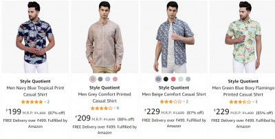 Style Quotient Mens Printed Casual Shirt @ ₹229