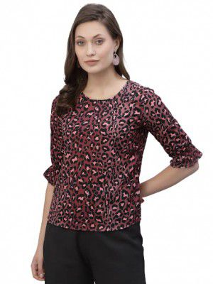 Style Quotient Women Animal Printed Polyester Smart Casual Top