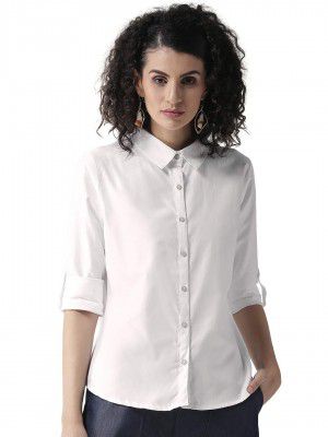 Style Quotient Women Off-White Semi-Sheer Top - White