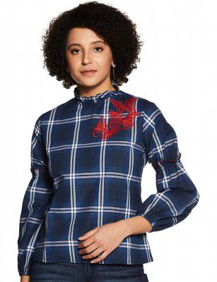 STYLE QUOTIENT Women's Checkered Regular fit Top