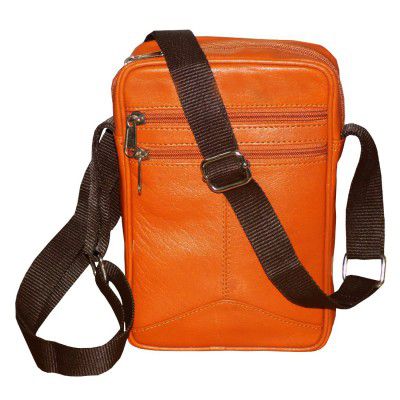 Style98 Style Shoes Tan Genuine Leather Travel Passport Sling Bag For Men,Boys,Girls & Women