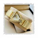 STYLEDOSE Luxury Dial Diamond Studded Triangle case and brecelet Strap Stylish Quartz Analogue Wrist Watches...