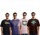 STYLENSE® Cotton Blend Oversized Baggy Fit T-Shirt for Mens & Boys (Pack of 4)...