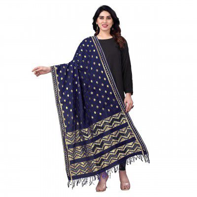 StyleScope Women's Rasal Net Dupatta With Gold Zari Work (Dup Ladoo)(2.25 Mtr)