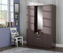 STYLESPA Prudent Particle Board and Engineered Wood 3 Door Wardrobe with Dresser (Bamboo)...