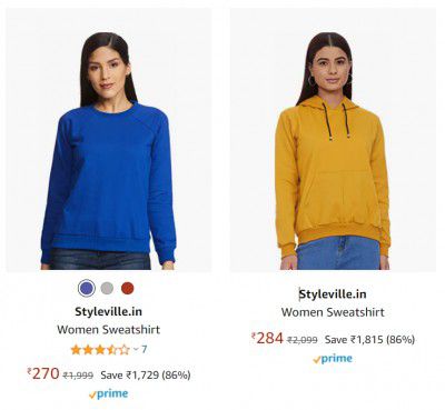 Styleville.in Women Sweatshirt up to 86% off