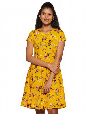 Styleville.in Women's Crepe Skater Midi Dress