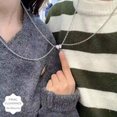 Stylewell  Big Size Broken Heart Shape Romantic Love Couples Friendship Duo Stainless Steel Pendant Set