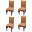 Styleys Polyester Chair Cover (Set of 4, SD23 Beige)...