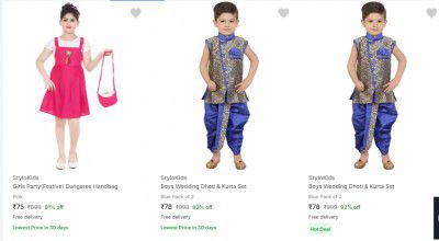 Stylokids Kids' Apparel Combos Upto 91% Off 