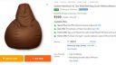 Sudesh Handloom XL Tear Drop Bean Bag Cover (Without Beans)  (Brown)...