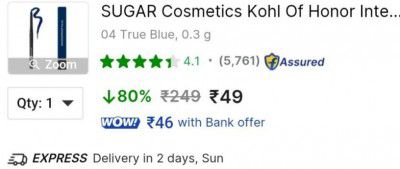 SUGAR Cosmetics Kohl Of Honor Intense Long Stay Kajal, Waterproof,Smudge & Transfer-resistant (04 True Blue, 0.3 g)
