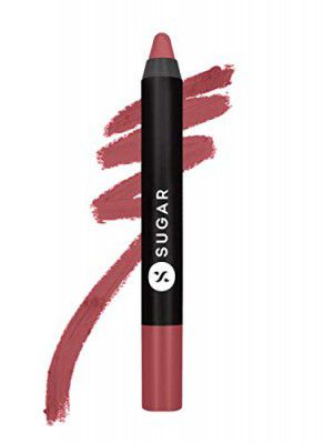SUGAR Cosmetics Matte as Hell Lip Crayon | Water Resistant Lipstick for Women | 2.5gm - 07 Viola