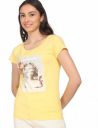 Sugr by Unlimited Women Yellow Round Neck Printed T-Shirt...