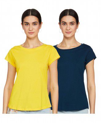 Sugr by Unlimited Womens Plain Regular fit T-Shirt (Pack of 2) (SUWWKTO0003G16_Multi 4 XL)