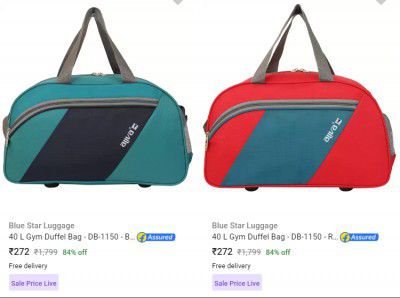 Suitcases & Travel Bags @ ₹272 (84% Off)