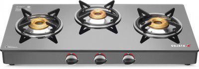 SUJATA Gas Stove 3 Burner |Gas Chulha for Kitchen | ISI Certified (3 Burners)