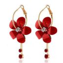 Sukkhi Crystals from Swarovski Womens/Girls Drop Down Gold Plated Brass Floral Earring (Yellow, Red, E81054)...