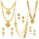 Sukkhi Ethnic Gold Plated Kundan Multi-String Set of 3 Necklace Combo for Women (SKR48716)...